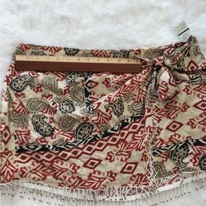 Zara Mini Skirt with Red and Black Pattern